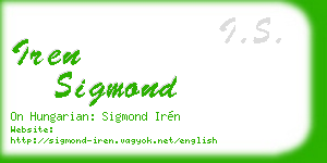 iren sigmond business card